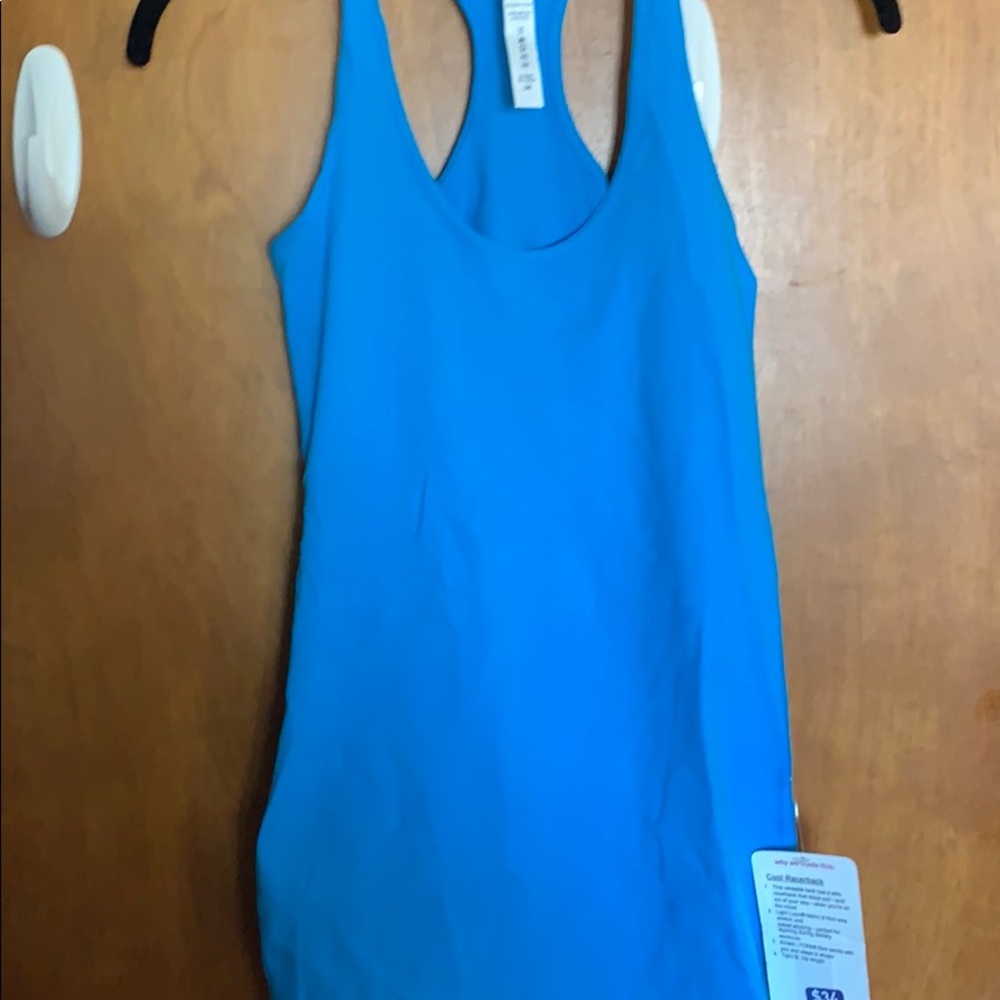 NEW lululemon blue razor back tank